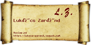 Lukács Zaránd névjegykártya
